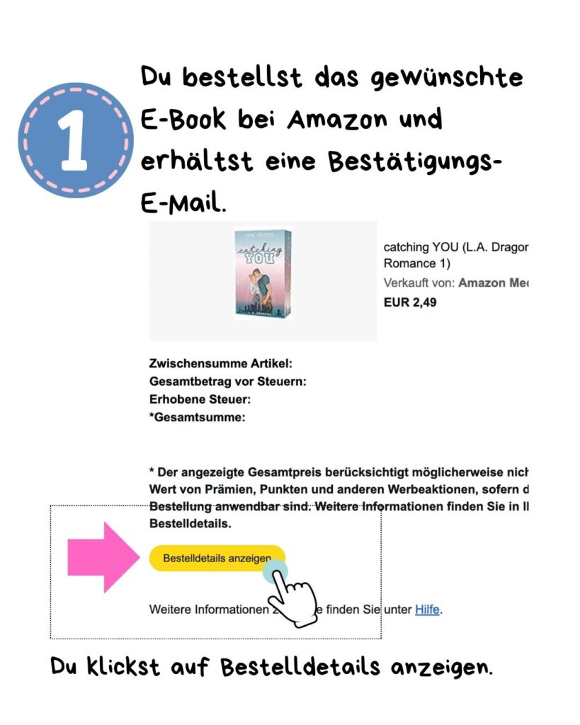 Amazon Bestätigungs-E-Mail mit dem Button "Bestelldetails anzeigen"